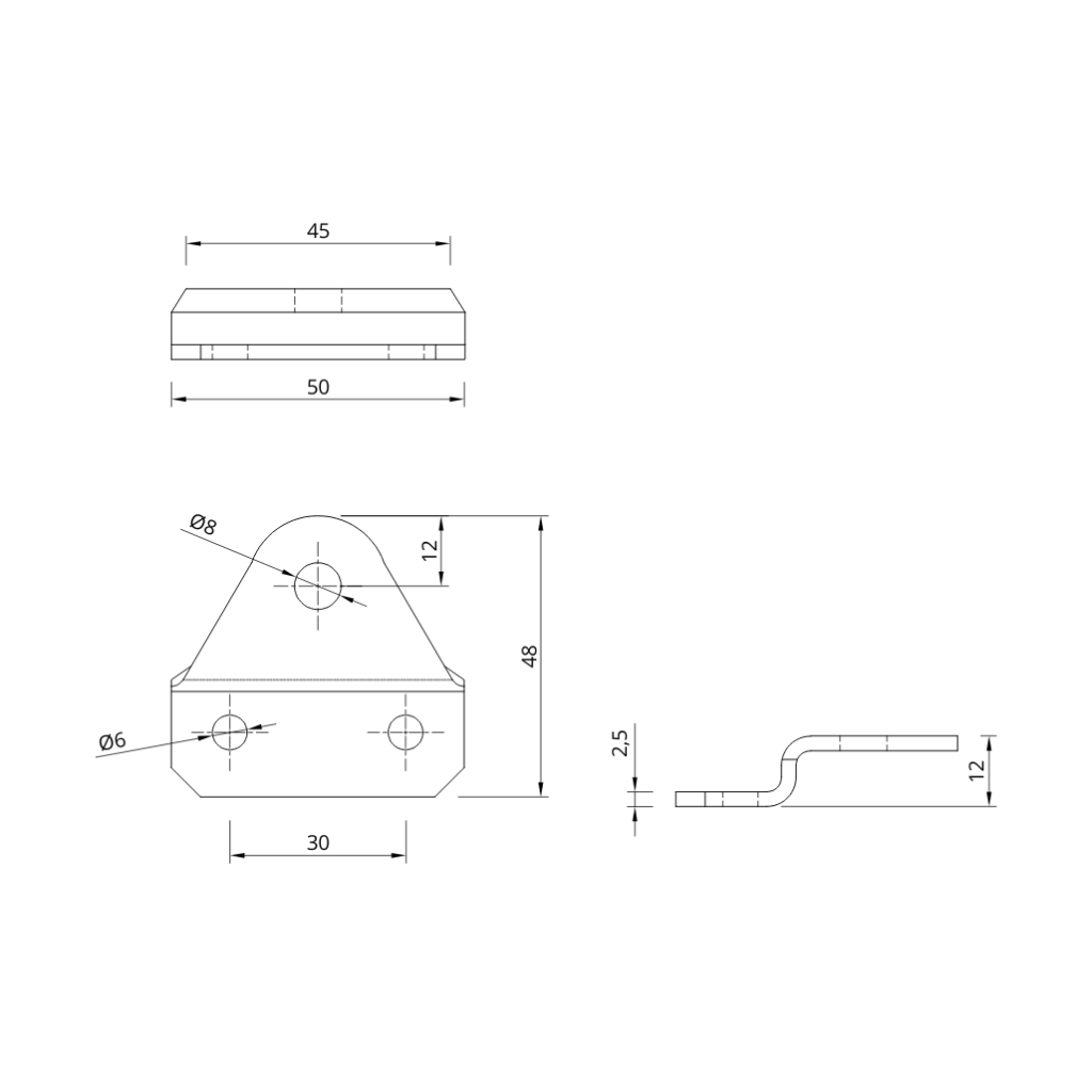 technical drawing of gs300 canopy bracket