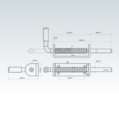 Zink Plated Spring Bolt (235mm Pin) - Image 5
