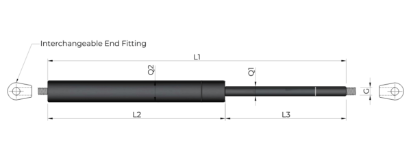 Lift Gas Springs & Gas Struts - Full Specifications - Struts Africa